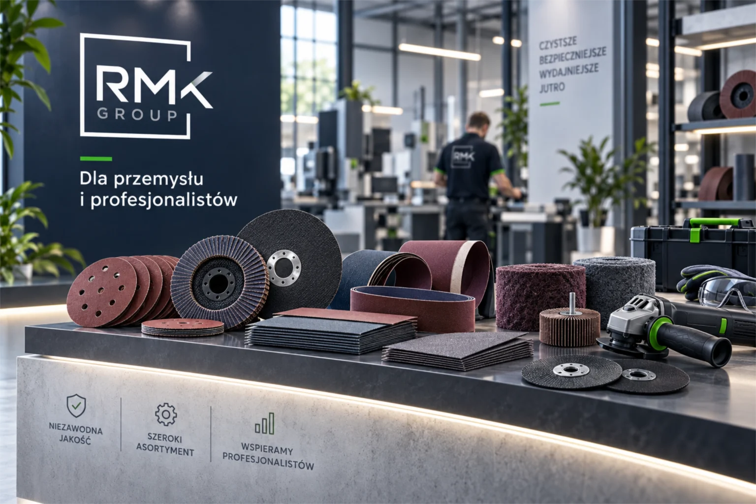 Narzędzia i materiały ścierne dla przemysłu prezentowane na stanowisku technicznym RMK Group