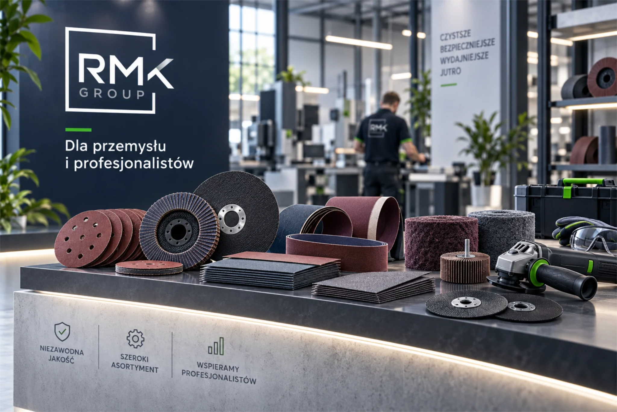 Narzędzia i materiały ścierne dla przemysłu prezentowane na stanowisku technicznym RMK Group